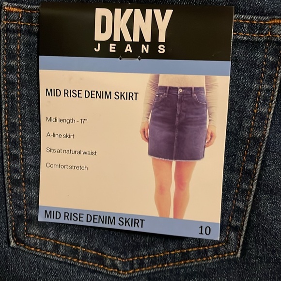 🌹NWT:DKNY JEANS MIDI SKIRT - Picture 3 of 4